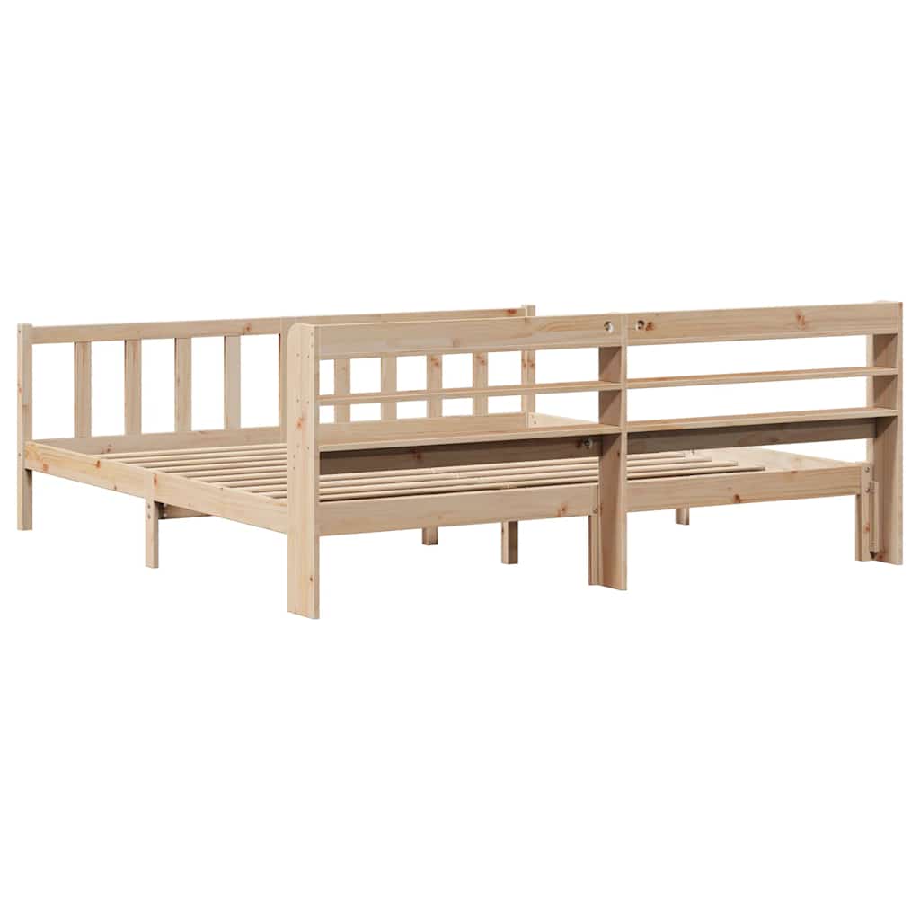 Bed Frame without Mattress 200x200 cm Solid Wood Pine